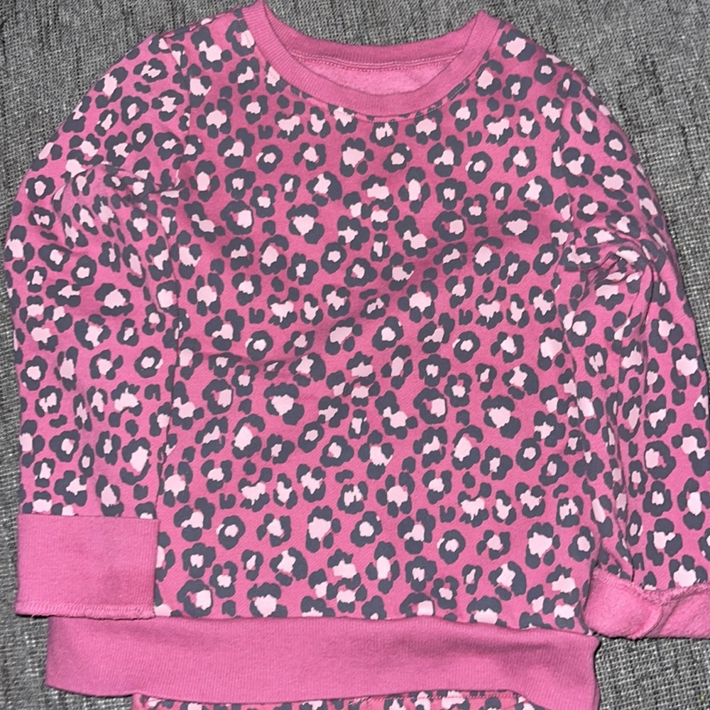 Cute pink leopard set top size 5 bottom size 4